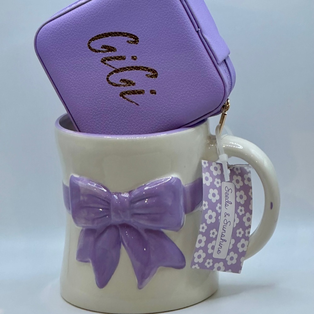 Purple GiGi Jewelry Case and Bow Mug Set